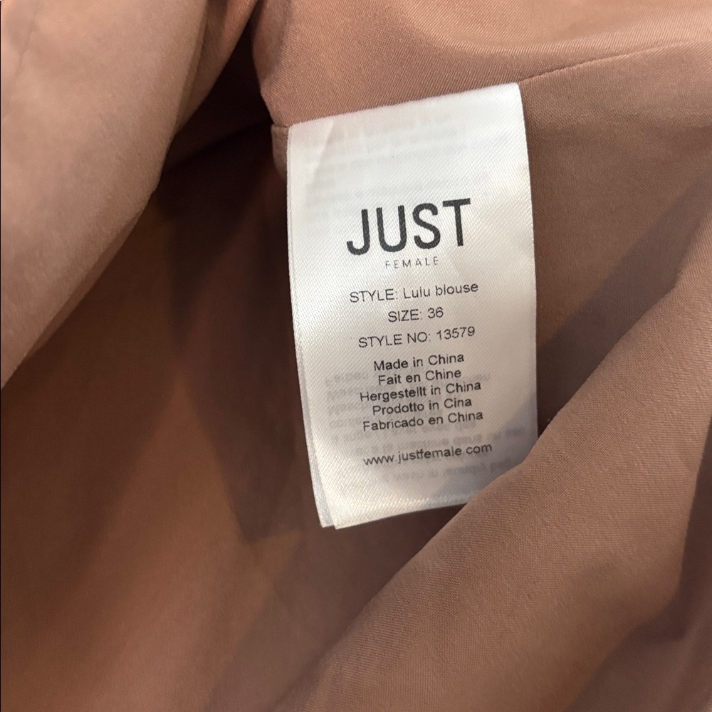 Just Female Lulu Blouse in Brownie Size 38 or Medium - Picture 6 of 8
